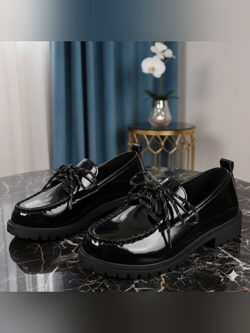 Black Patent Leather Loafers